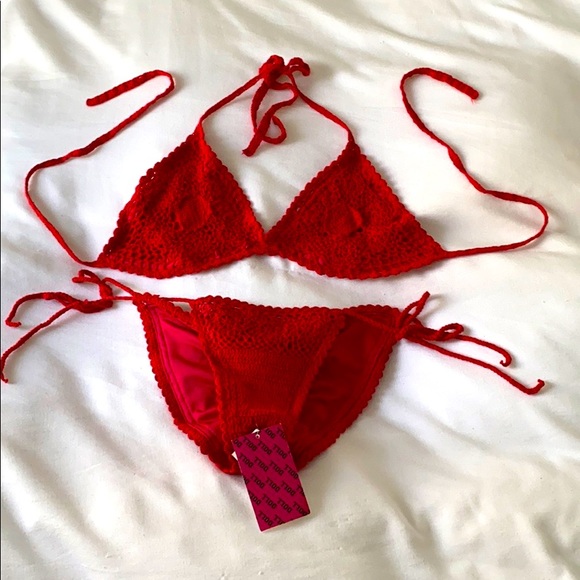 👙DOLL SWIMWEAR👙 Red Crochet Bikini🔥 - Picture 2 of 5